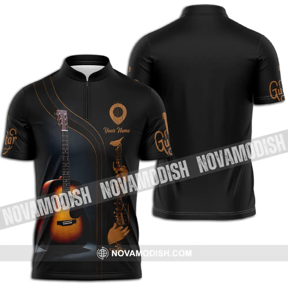 Unisex Shirt - Custom Guitarist Shirt - Zipper Polo Shirt / S - T-shirt