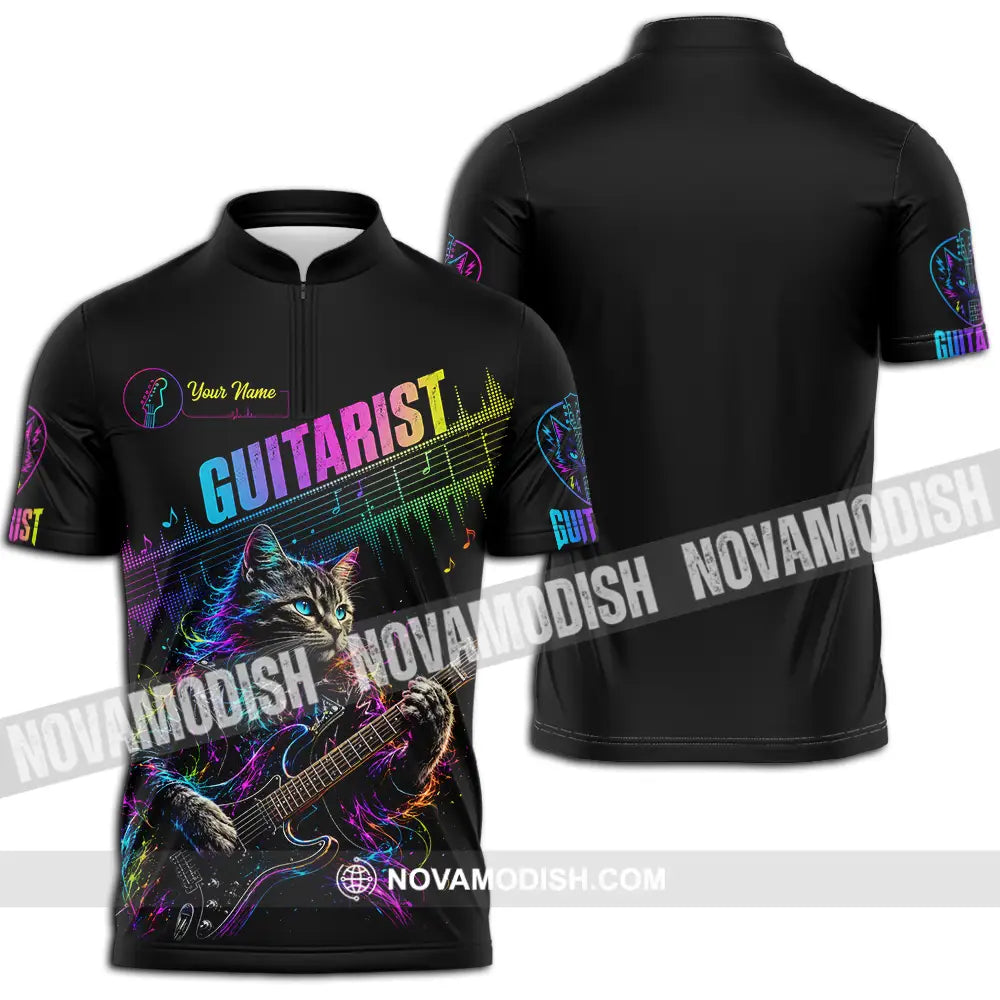 Unisex Shirt - Custom Guitarist Shirt - Zipper Polo Shirt / S - T-shirt