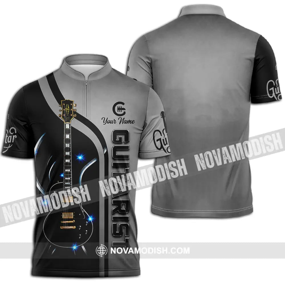 Unisex Shirt - Custom Guitarist Shirt - Zipper Polo Shirt / S - T-shirt