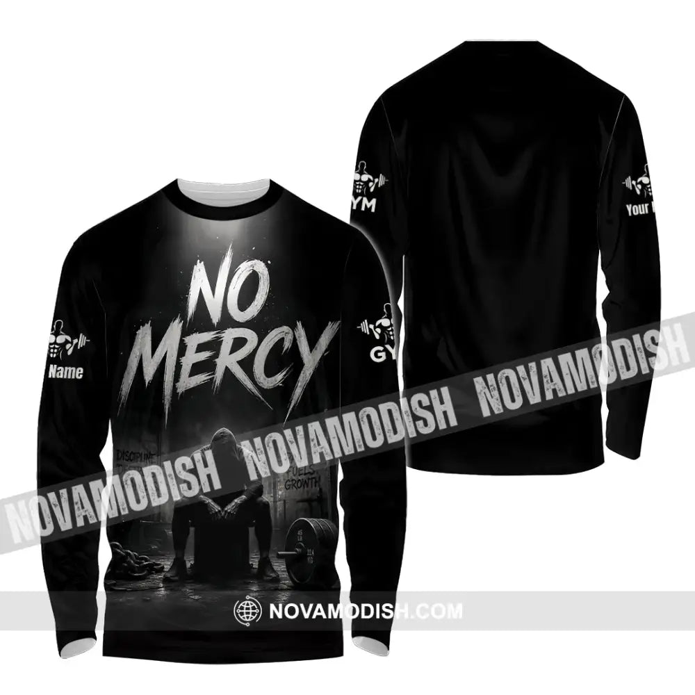 Unisex Shirt - Custom Gym No Mercy Shirt - Long Sleeve Shirt / S - T-shirt