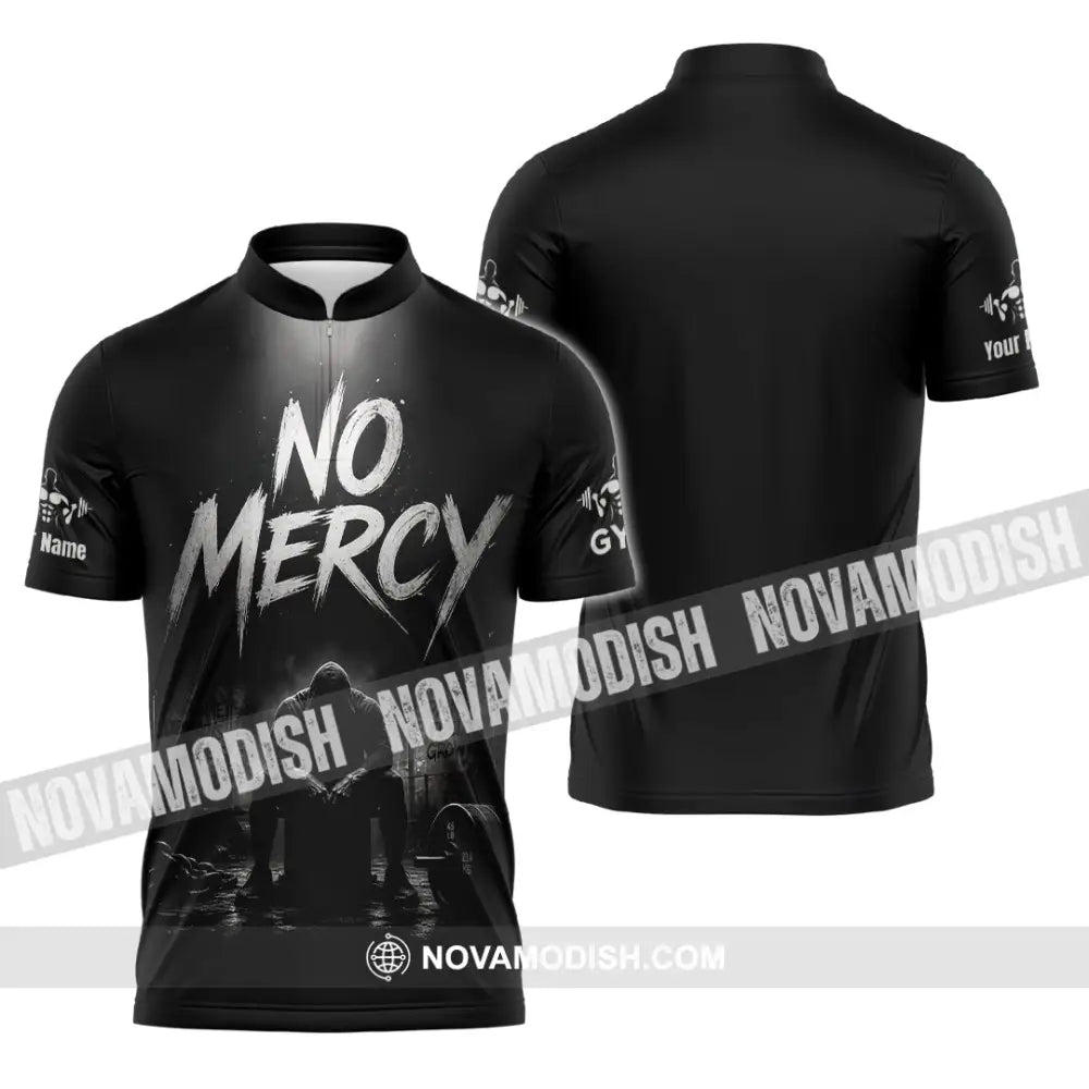 Unisex Shirt - Custom Gym No Mercy Shirt - Zipper Polo Shirt / S - T-shirt