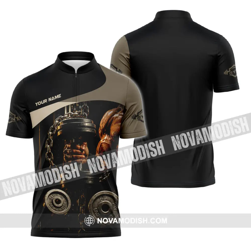 Unisex Shirt - Custom Gym Shirt - Zipper Polo Shirt / S - T-shirt