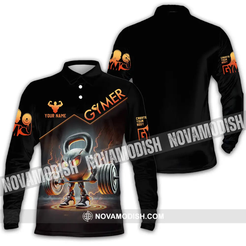 Unisex Shirt - Custom Gymer Lover Shirt Long Sleeve Polo / S T-shirt
