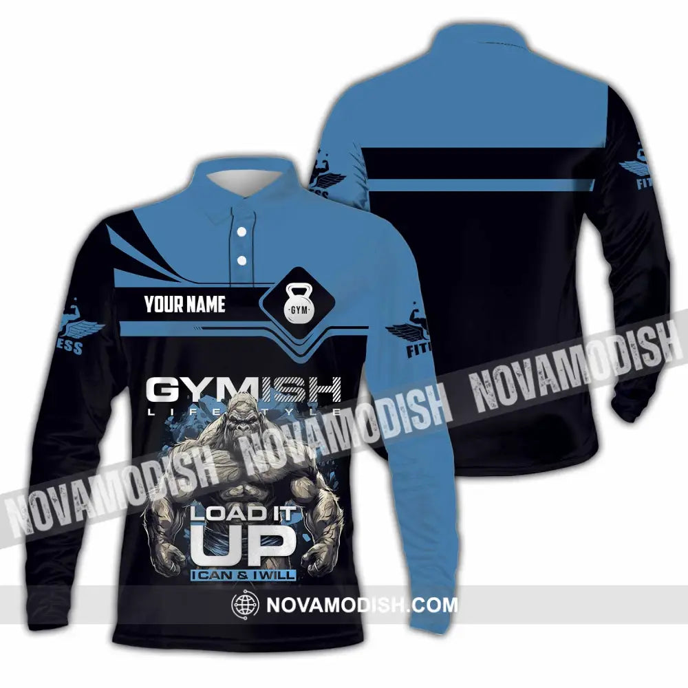 Unisex Shirt - Custom Gymish Life Style Load It Up Shirt Long Sleeve Polo / S T-shirt