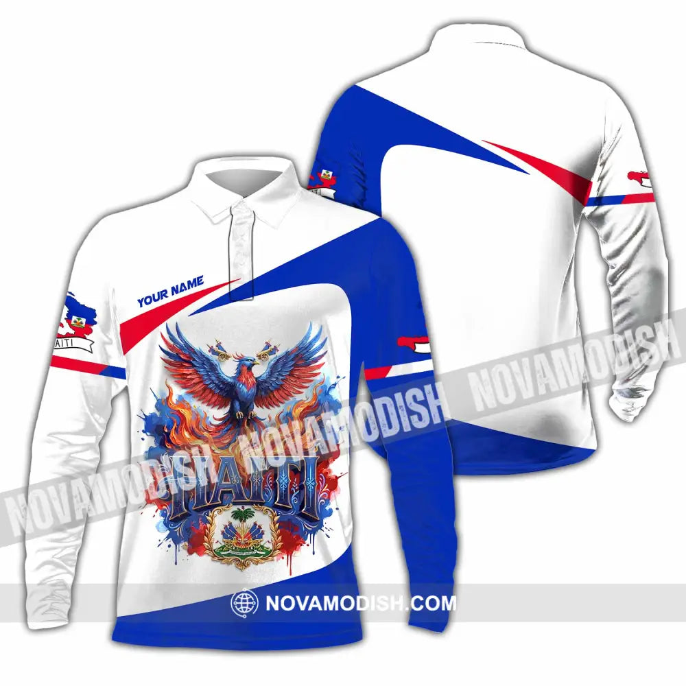 Unisex Shirt - Custom Haiti Shirt - Long Sleeve Polo / S - T-shirt