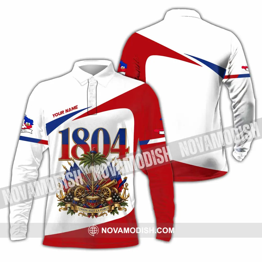 Unisex Shirt - Custom Haiti Shirt - Long Sleeve Polo / S - T-shirt