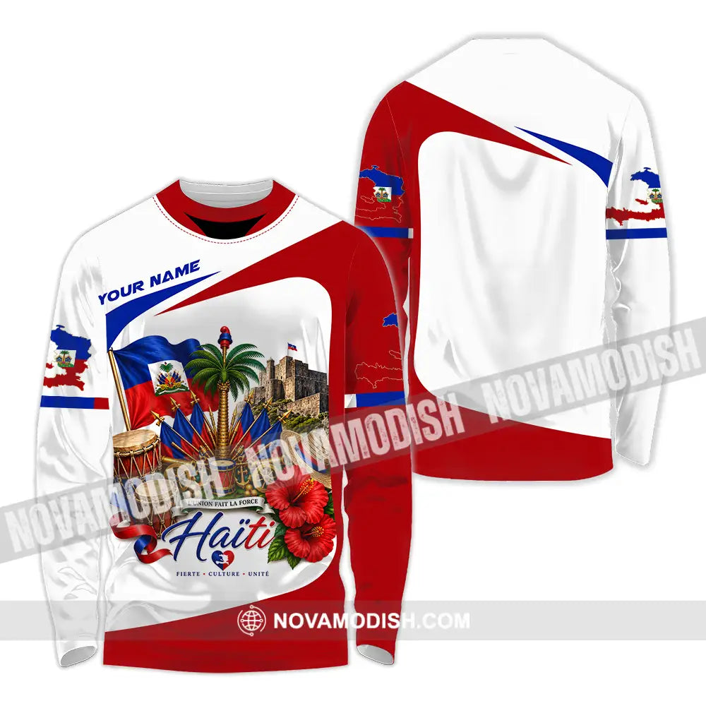 Unisex Shirt - Custom Haiti Shirt - Long Sleeve Shirt / S - T-shirt