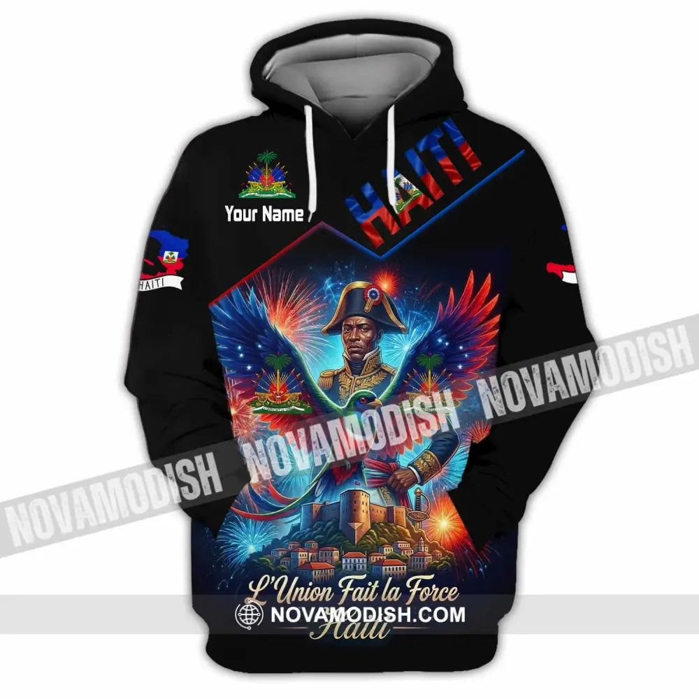 Unisex Shirt - Custom Haiti L’Union Fait La Force Shirt - Hoodie / S - T-shirt