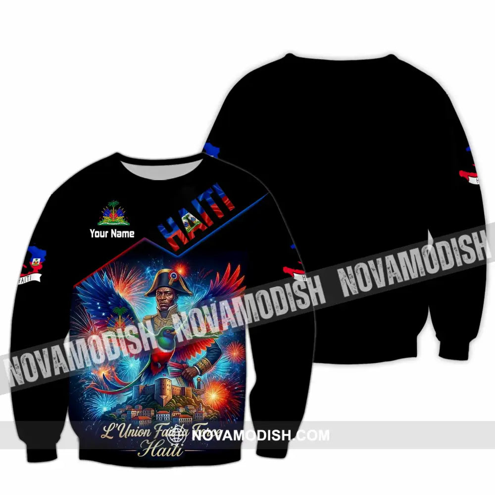 Unisex Shirt - Custom Haiti L’Union Fait La Force Shirt - Long Sleeve / S - T-shirt