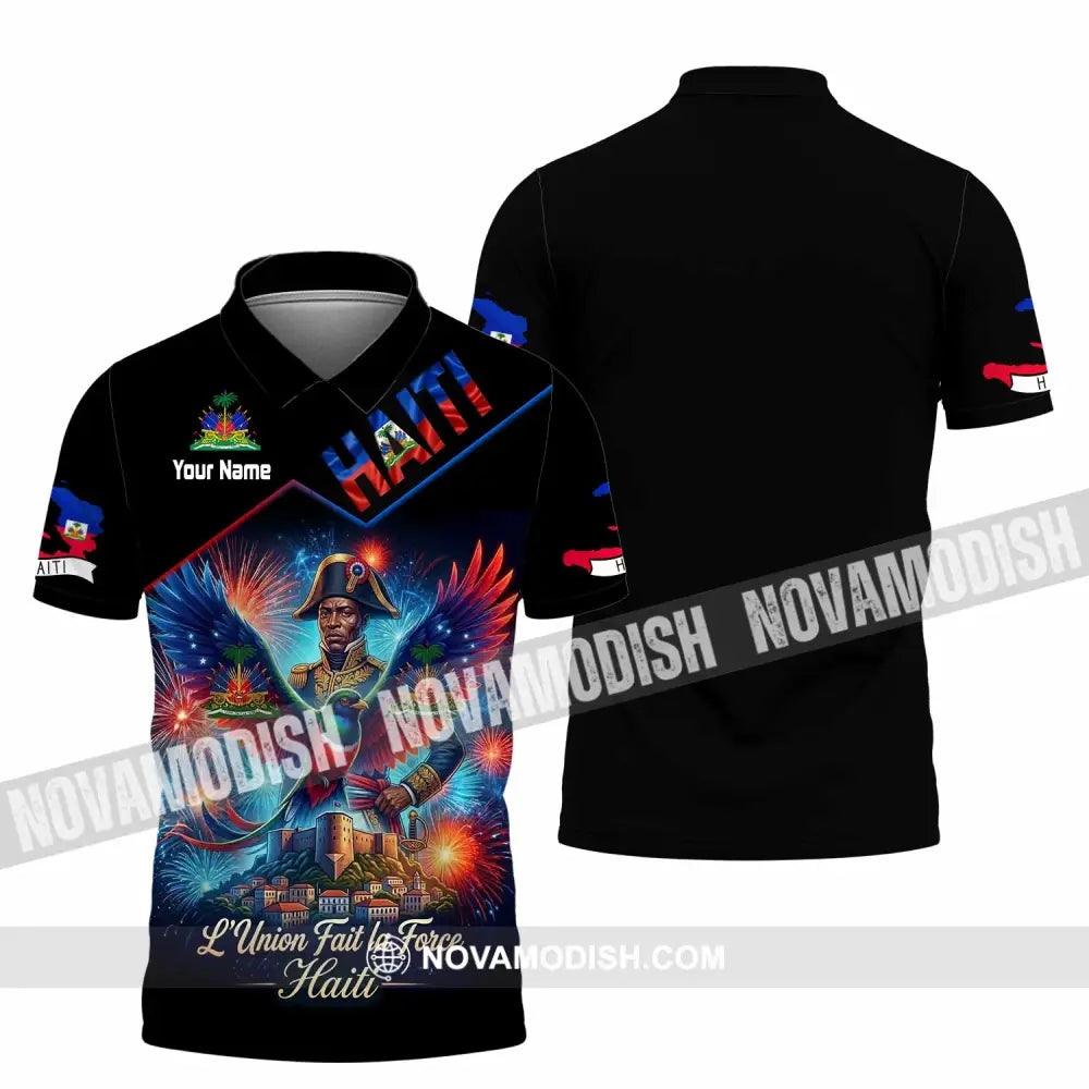 Unisex Shirt - Custom Haiti L’Union Fait La Force Shirt - Polo Shirt / S - T-shirt