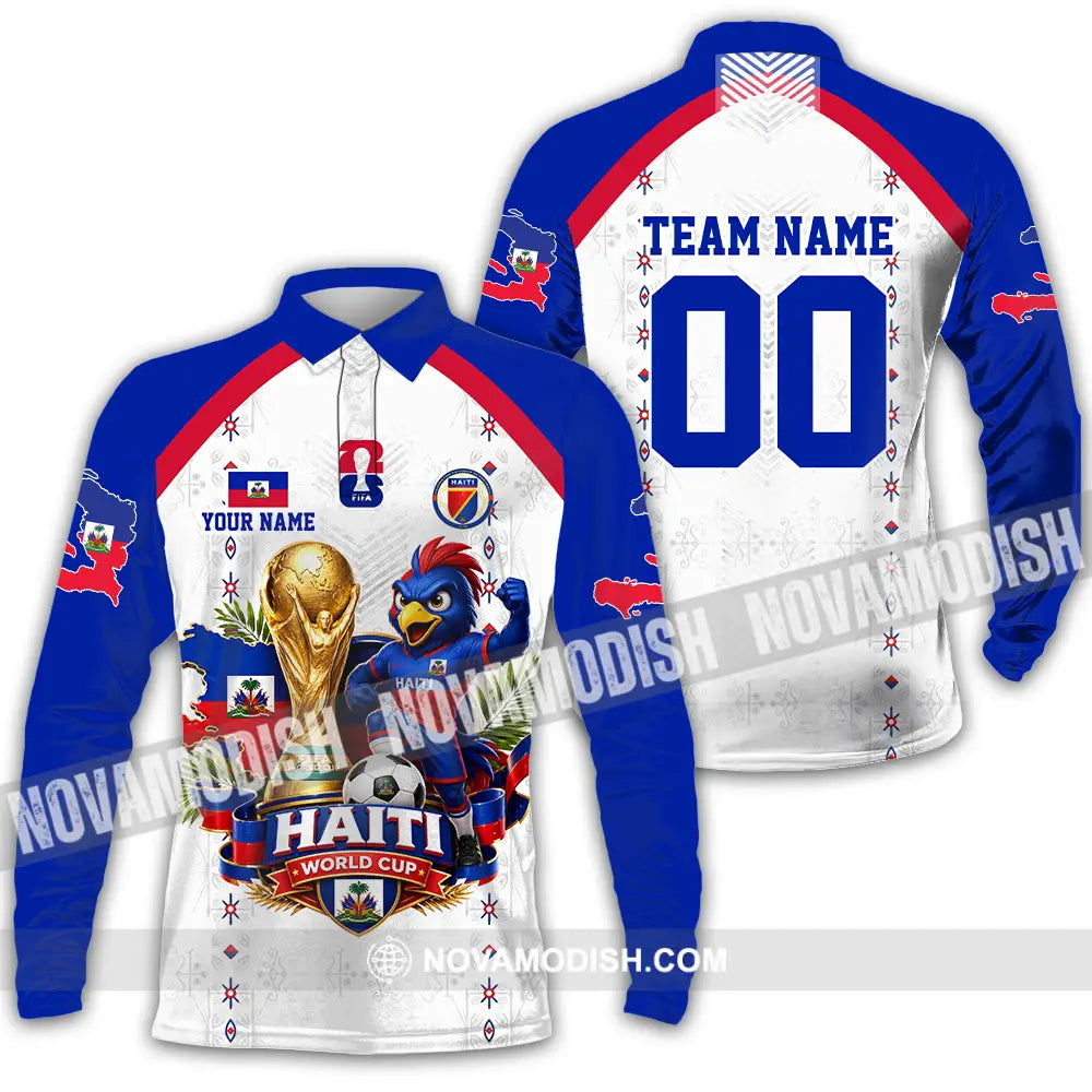 Unisex Shirt - Custom Haiti World Cup 2026 Shirt - Long Sleeve Polo / S - T-shirt