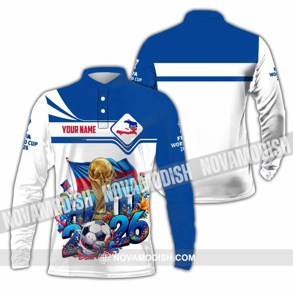 Unisex Shirt - Custom Haiti World Cup 2026 Shirt - Long Sleeve Polo / S - T-shirt