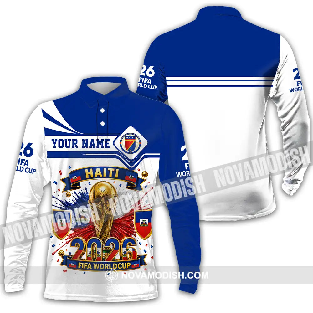 Unisex Shirt - Custom Haiti World Cup 2026 Shirt - Long Sleeve Polo / S - T-shirt