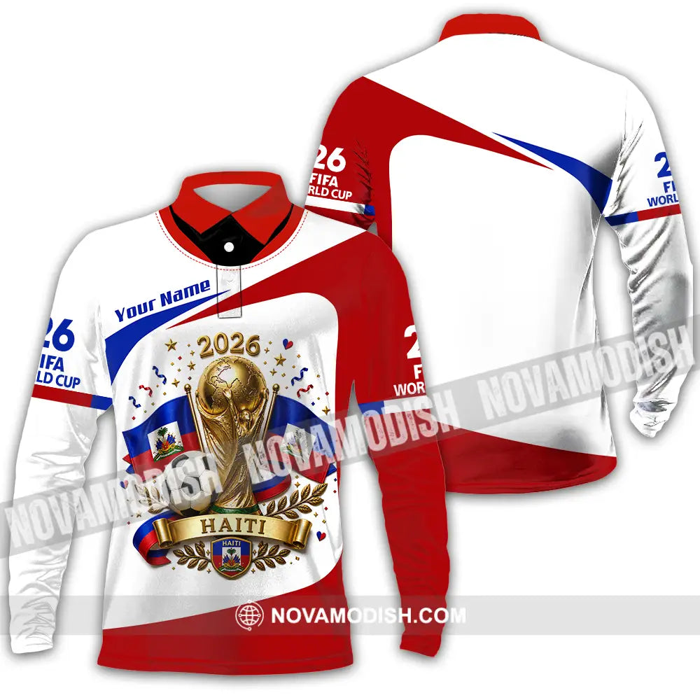 Unisex Shirt - Custom Haiti World Cup 2026 Shirt - Long Sleeve Polo / S - T-shirt