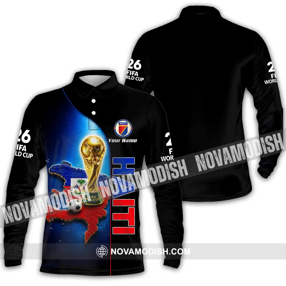 Unisex Shirt - Custom Haiti World Cup 2026 Shirt - Long Sleeve Polo / S - T-shirt