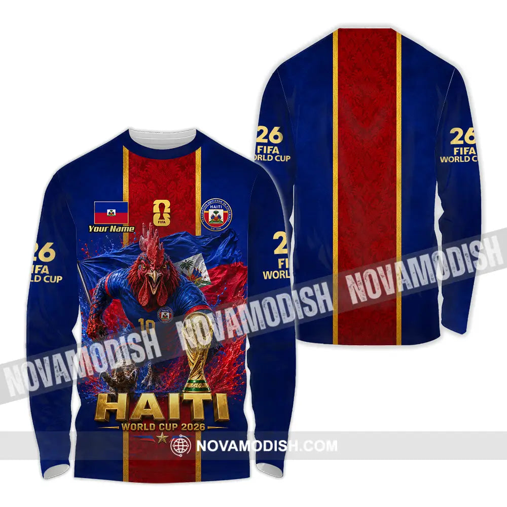 Unisex Shirt - Custom Haiti World Cup 2026 Shirt - Long Sleeve Shirt / S - T-shirt