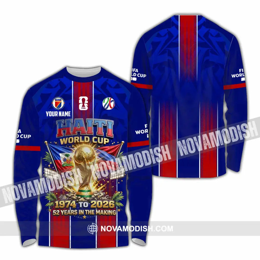 Unisex Shirt - Custom Haiti World Cup 2026 Shirt - Long Sleeve Shirt / S - T-shirt