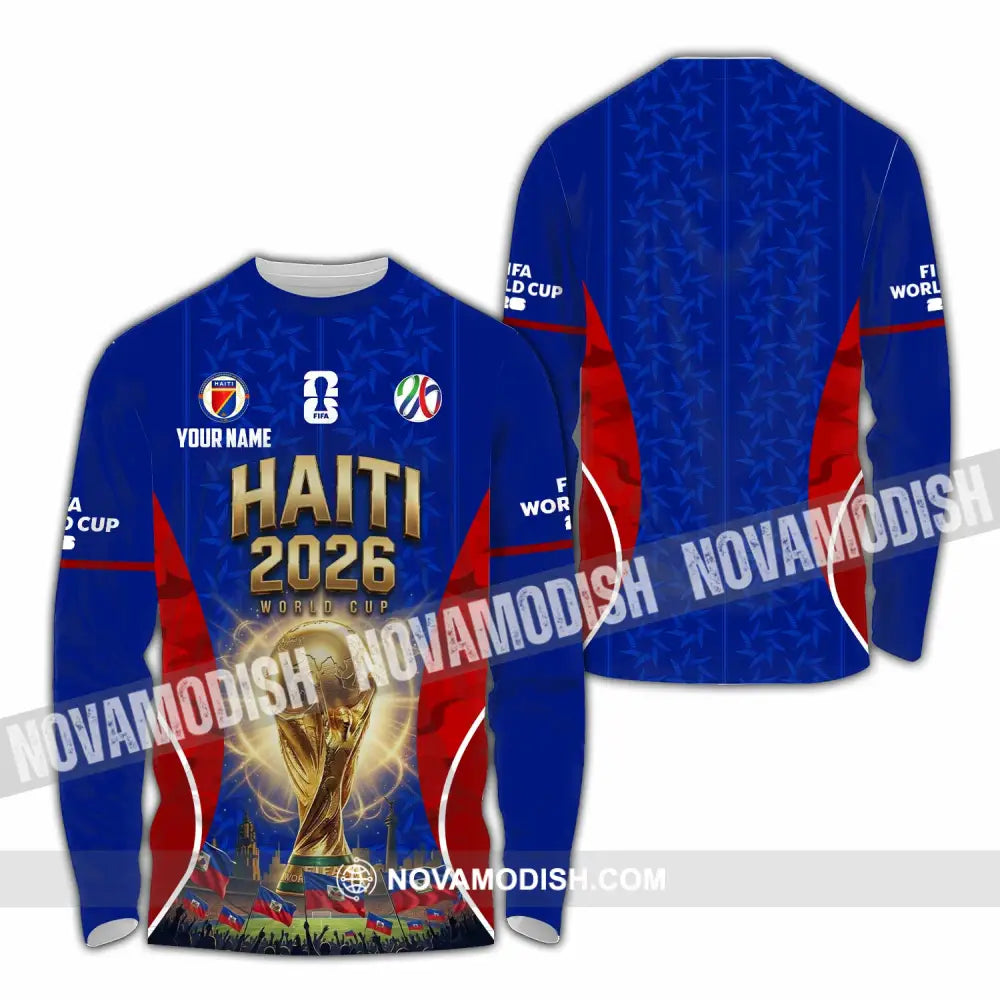 Unisex Shirt - Custom Haiti World Cup 2026 Shirt - Long Sleeve Shirt / S - T-shirt