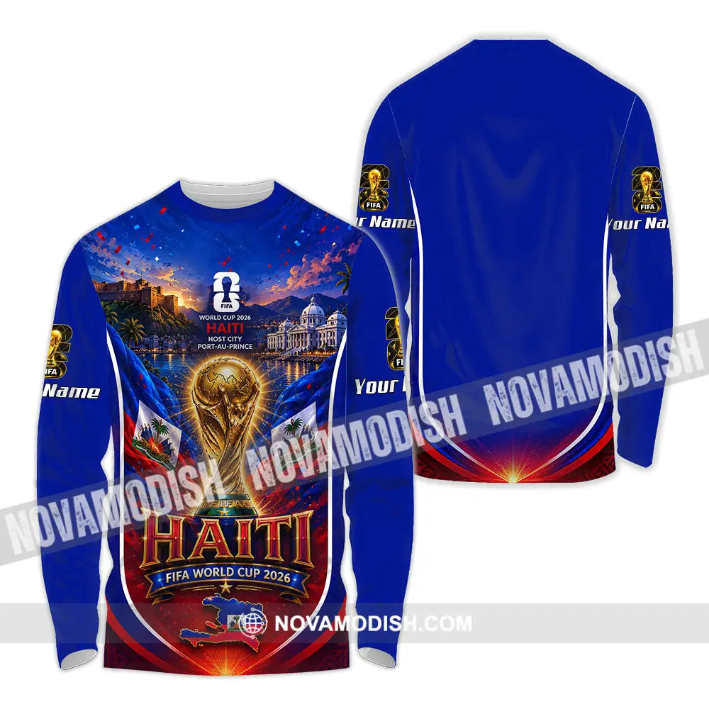 Unisex Shirt - Custom Haiti World Cup 2026 Shirt - Long Sleeve Shirt / S - T-shirt