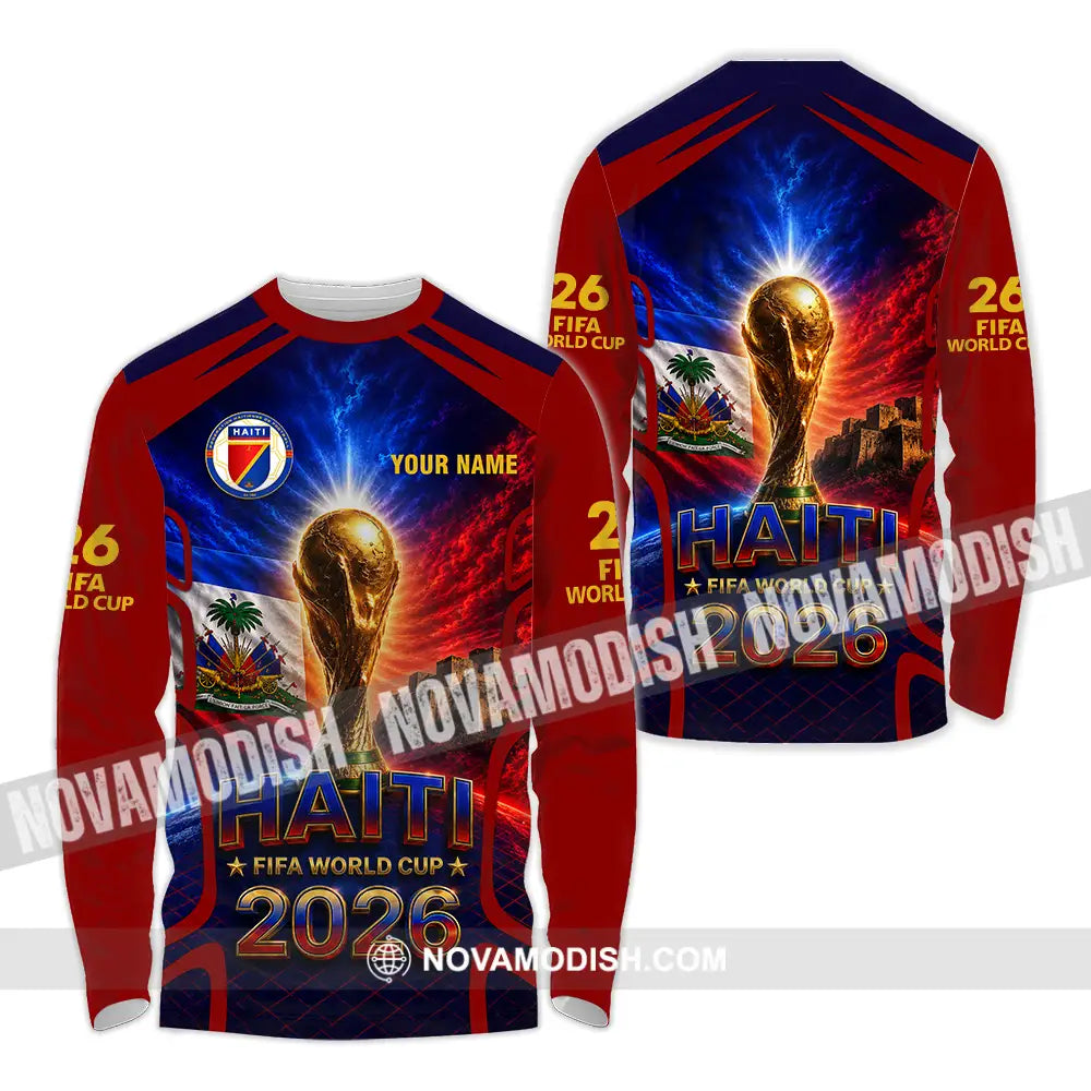 Unisex Shirt - Custom Haiti World Cup 2026 Shirt - Long Sleeve Shirt / S - T-shirt
