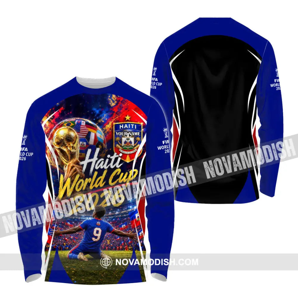 Unisex Shirt - Custom Haiti World Cup 2026 Shirt - Long Sleeve Shirt / S - T-shirt