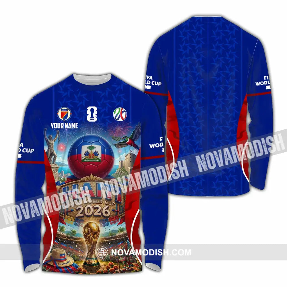 Unisex Shirt - Custom Haiti World Cup 2026 Shirt - Long Sleeve Shirt / S - T-shirt