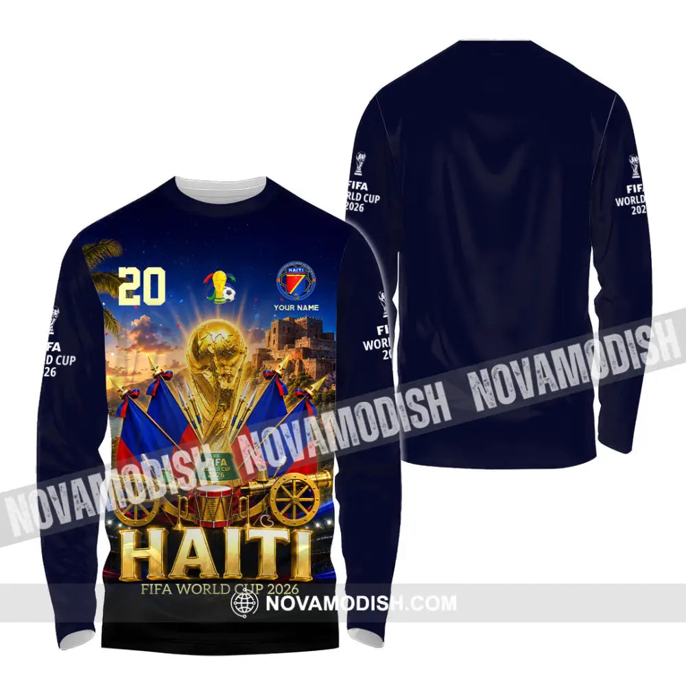 Unisex Shirt - Custom Haiti World Cup 2026 Shirt - Long Sleeve Shirt / S - T-shirt