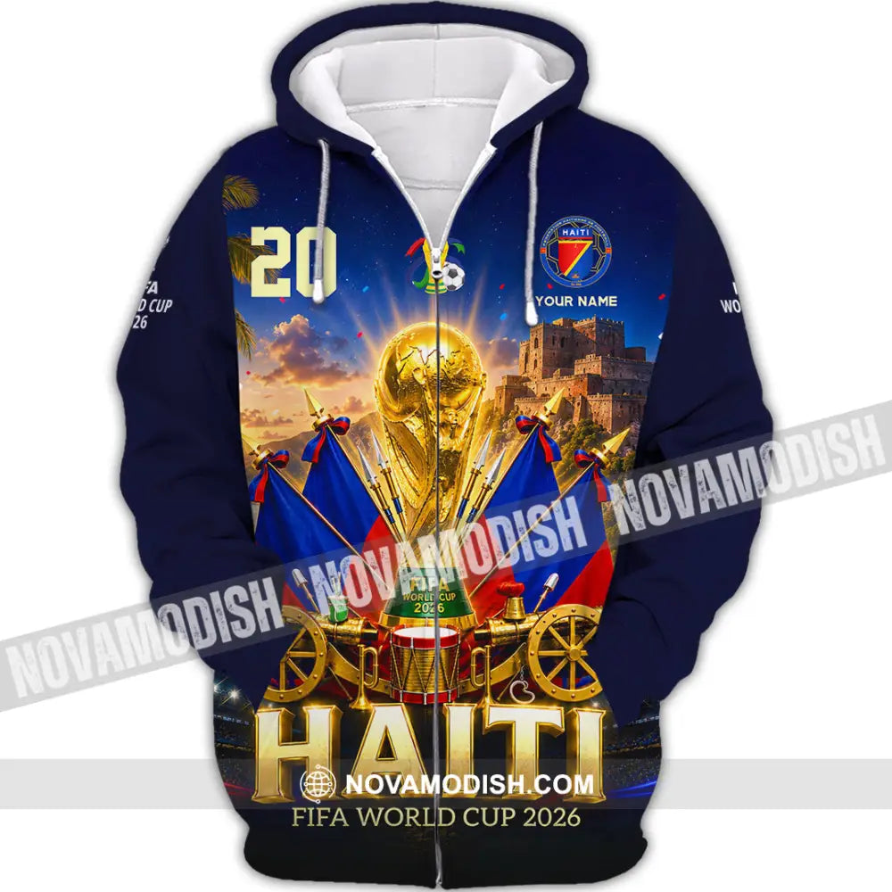 Unisex Shirt - Custom Haiti World Cup 2026 Shirt - Zipper Hoodie / S - T-shirt