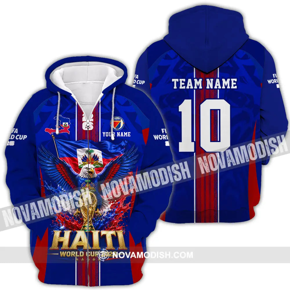 Unisex Shirt - Custom Haiti World Cup 2026 Shirt - Zipper Hoodie / S - T-shirt