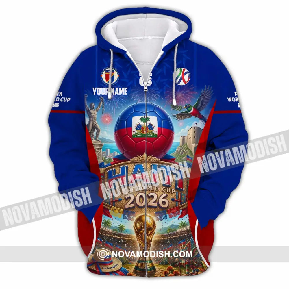 Unisex Shirt - Custom Haiti World Cup 2026 Shirt - Zipper Hoodie / S - T-shirt