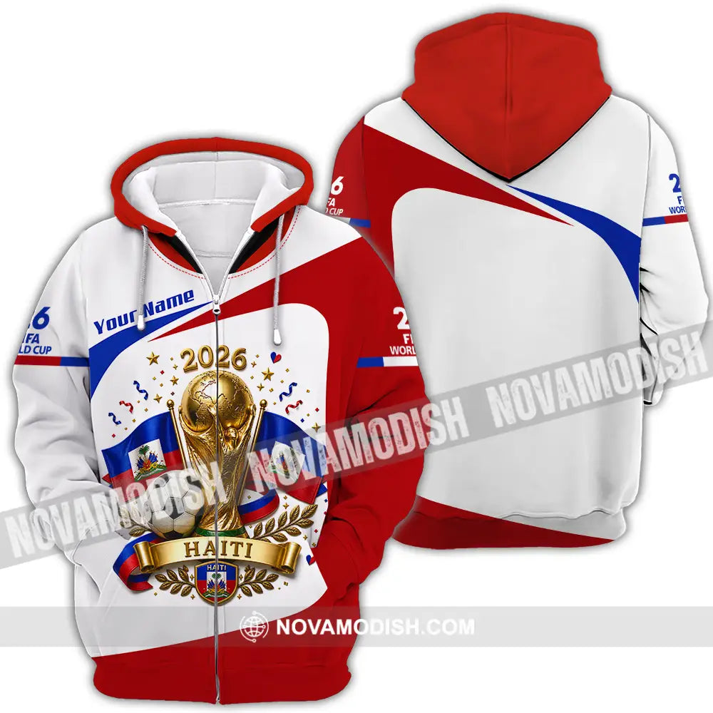 Unisex Shirt - Custom Haiti World Cup 2026 Shirt - Zipper Hoodie / S - T-shirt