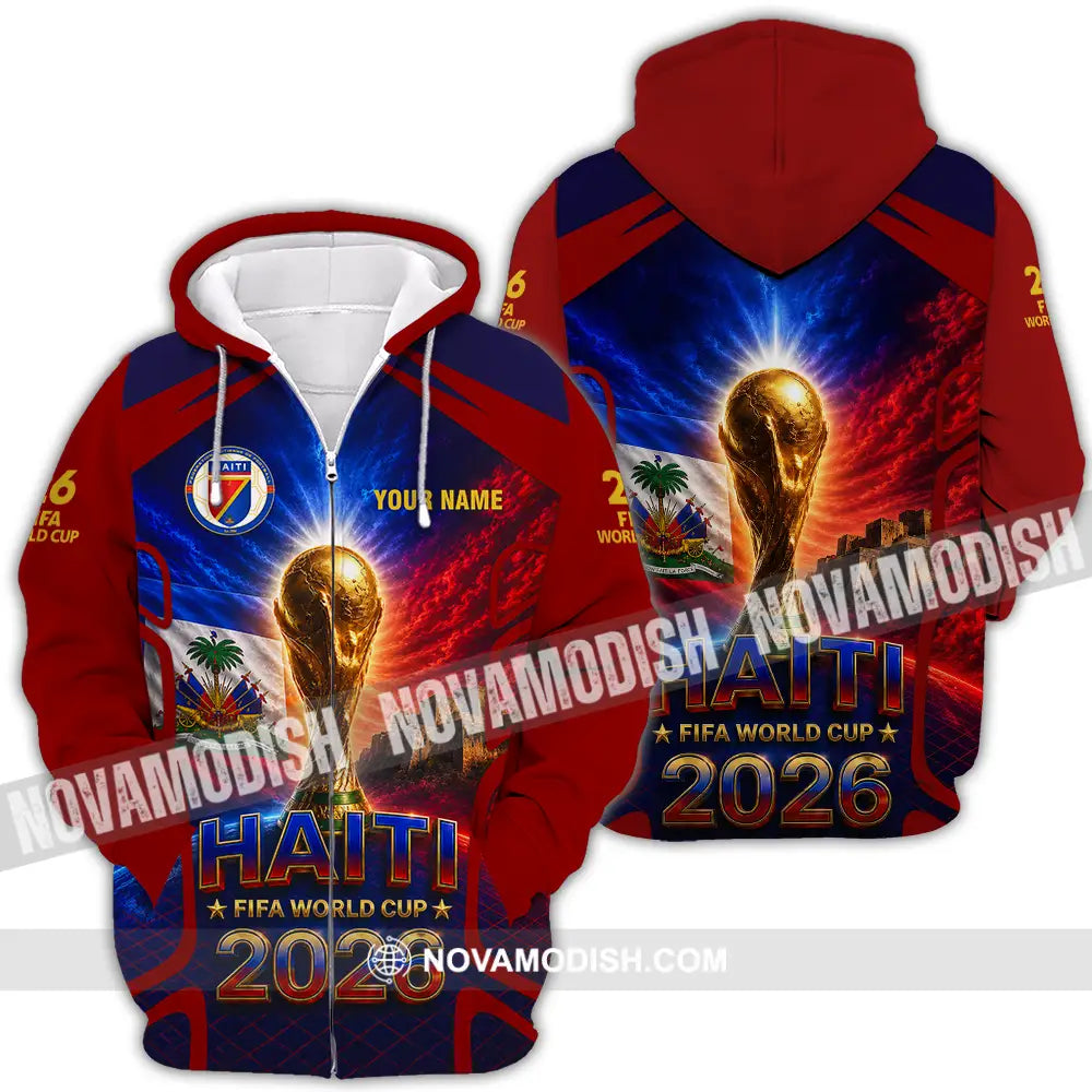 Unisex Shirt - Custom Haiti World Cup 2026 Shirt - Zipper Hoodie / S - T-shirt