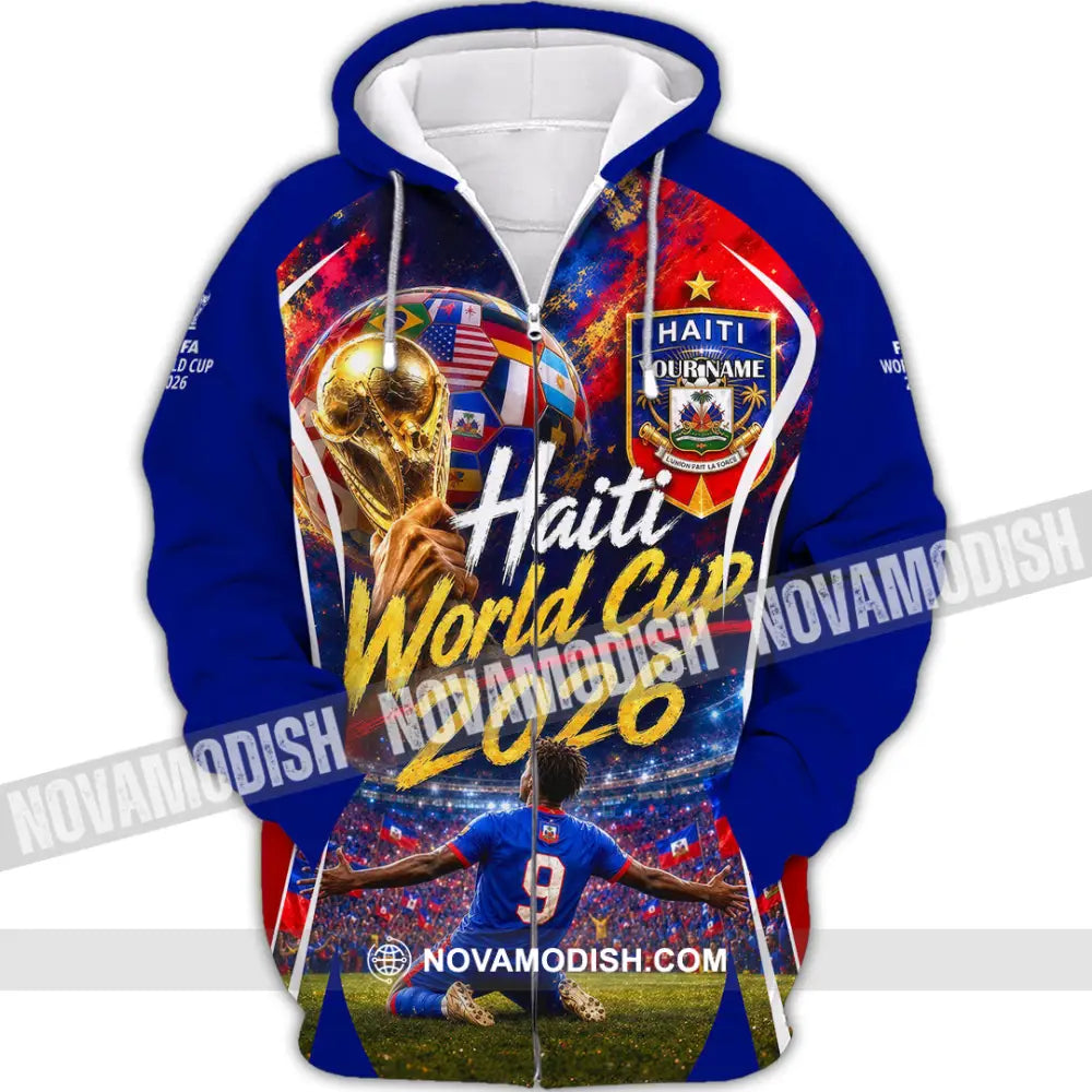 Unisex Shirt - Custom Haiti World Cup 2026 Shirt - Zipper Hoodie / S - T-shirt