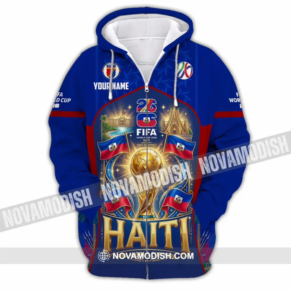 Unisex Shirt - Custom Haiti World Cup 2026 Shirt - Zipper Hoodie / S - T-shirt