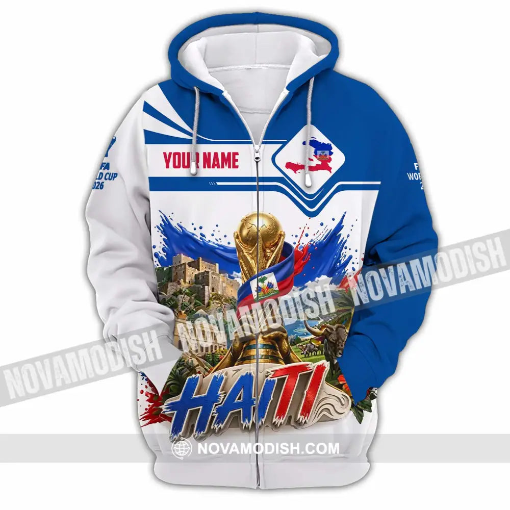 Unisex Shirt - Custom Haiti World Cup 2026 Shirt - Zipper Hoodie / S - T-shirt