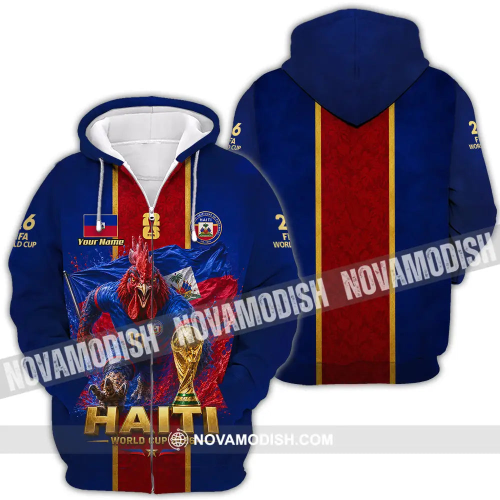 Unisex Shirt - Custom Haiti World Cup 2026 Shirt - Zipper Hoodie / S - T-shirt