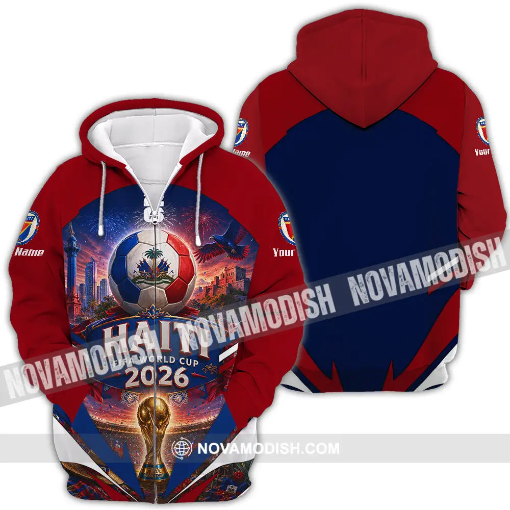 Unisex Shirt - Custom Haiti World Cup 2026 Shirt - Zipper Hoodie / S - T-shirt
