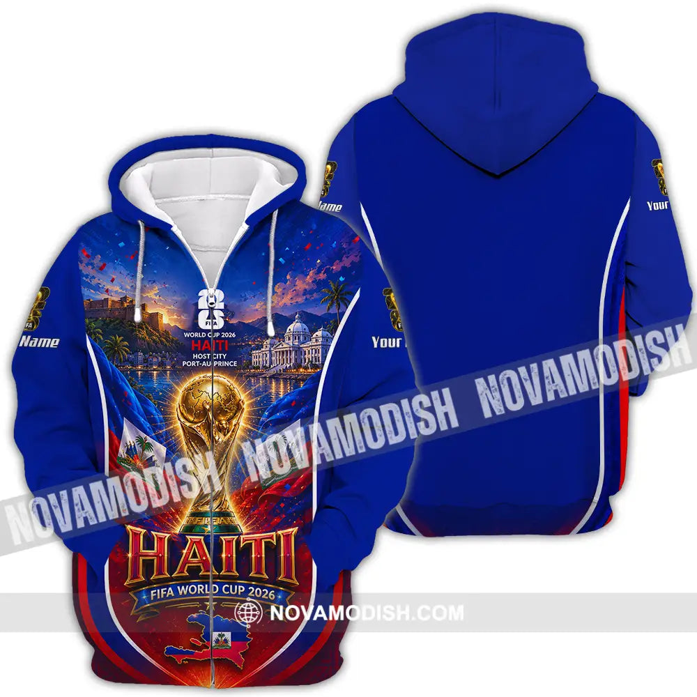 Unisex Shirt - Custom Haiti World Cup 2026 Shirt - Zipper Hoodie / S - T-shirt