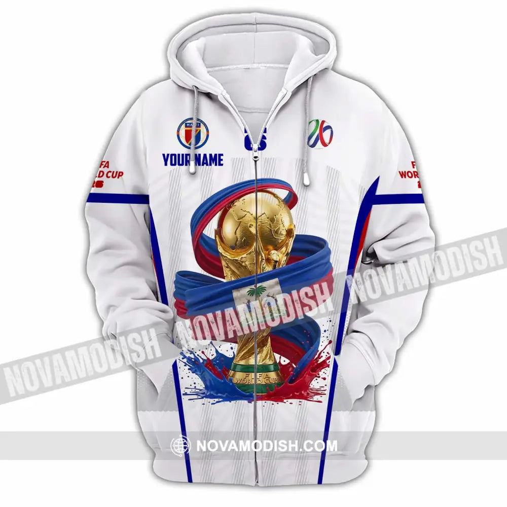 Unisex Shirt - Custom Haiti World Cup 2026 Shirt - Zipper Hoodie / S - T-shirt