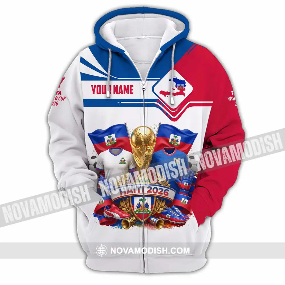 Unisex Shirt - Custom Haiti World Cup 2026 Shirt - Zipper Hoodie / S - T-shirt