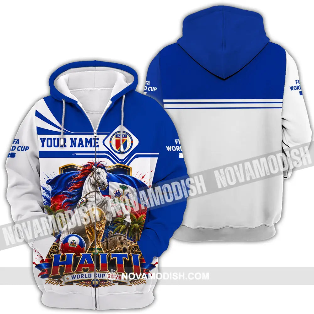 Unisex Shirt - Custom Haiti World Cup 2026 Shirt - Zipper Hoodie / S - T-shirt