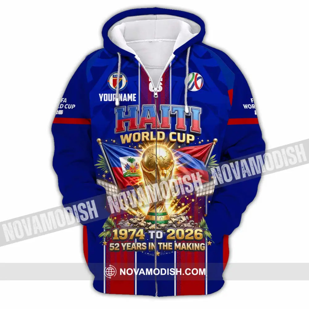 Unisex Shirt - Custom Haiti World Cup 2026 Shirt - Zipper Hoodie / S - T-shirt