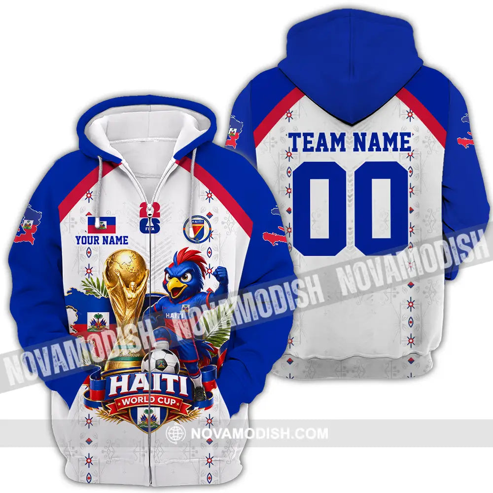 Unisex Shirt - Custom Haiti World Cup 2026 Shirt - Zipper Hoodie / S - T-shirt