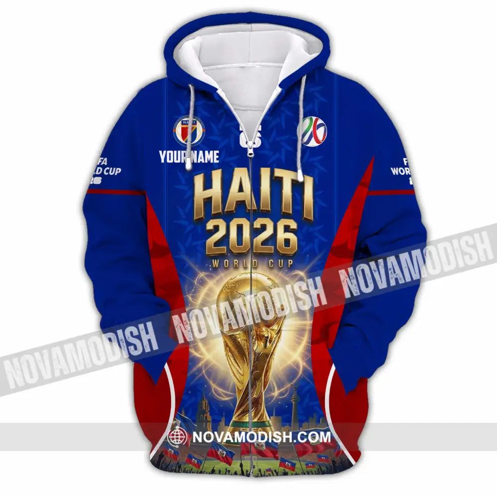 Unisex Shirt - Custom Haiti World Cup 2026 Shirt - Zipper Hoodie / S - T-shirt
