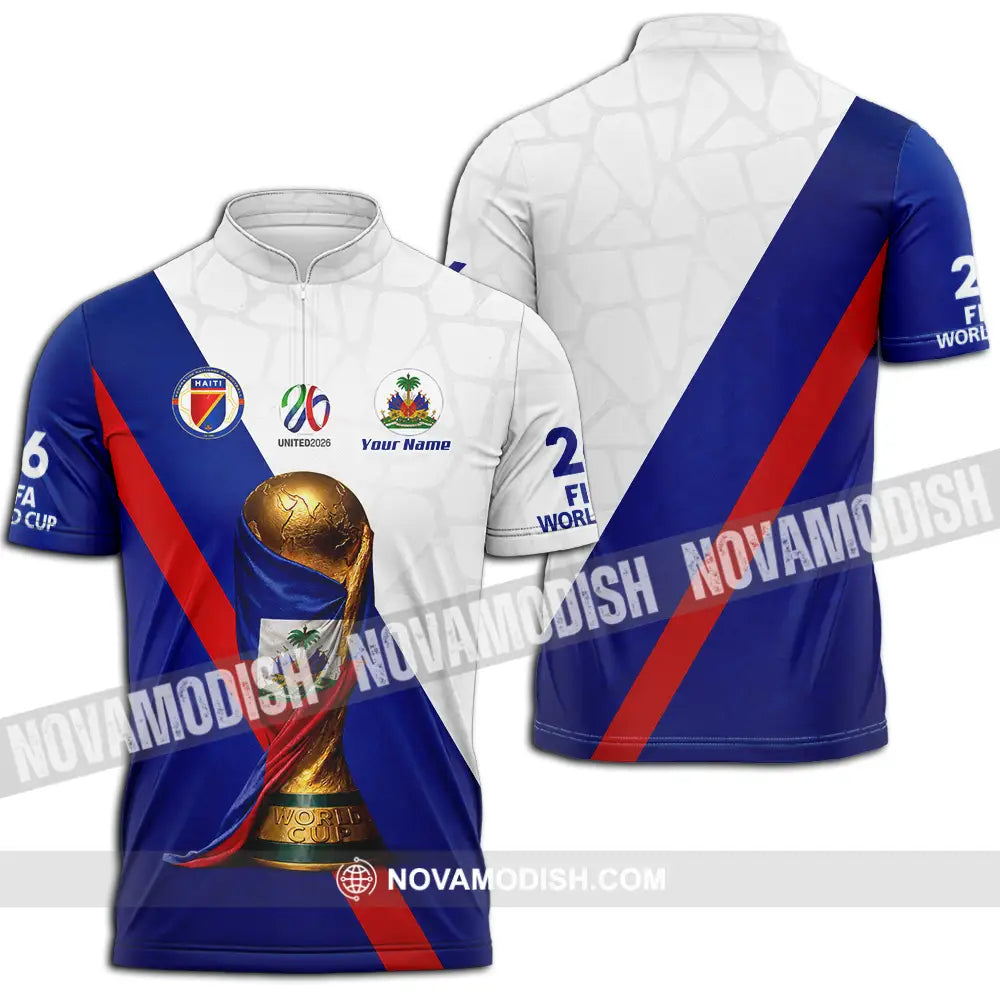 Unisex Shirt - Custom Haiti World Cup 2026 Shirt - Zipper Polo Shirt / S - T-shirt