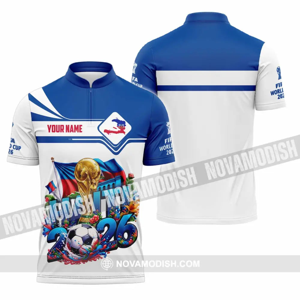 Unisex Shirt - Custom Haiti World Cup 2026 Shirt - Zipper Polo Shirt / S - T-shirt