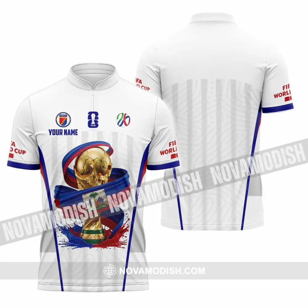 Unisex Shirt - Custom Haiti World Cup 2026 Shirt - Zipper Polo Shirt / S - T-shirt