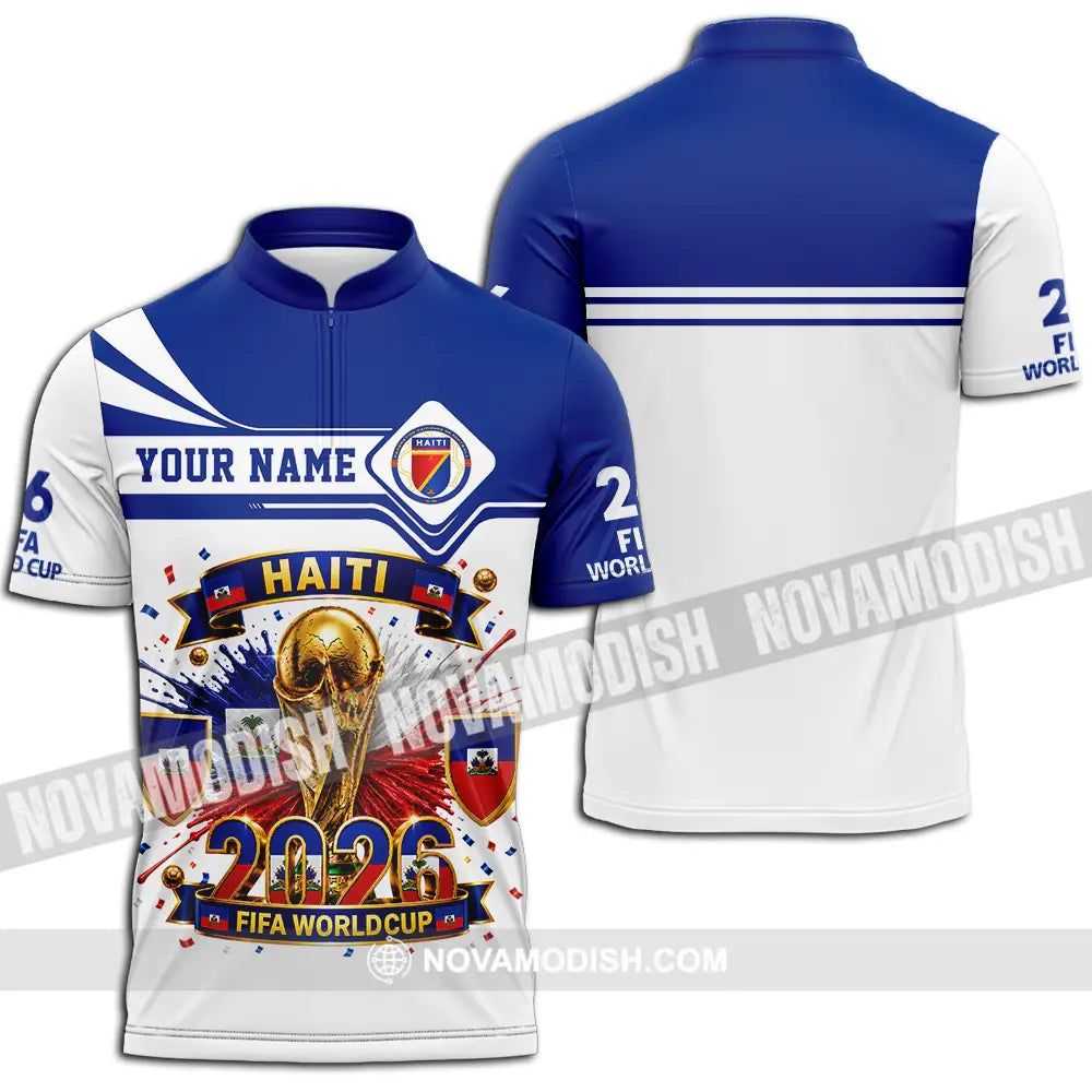 Unisex Shirt - Custom Haiti World Cup 2026 Shirt - Zipper Polo Shirt / S - T-shirt