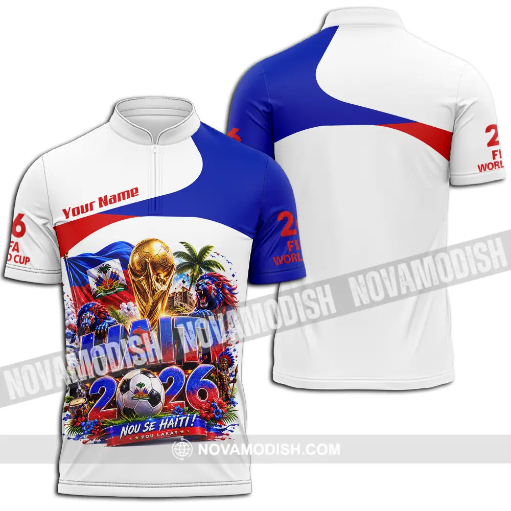 Unisex Shirt - Custom Haiti World Cup 2026 Shirt - Zipper Polo Shirt / S - T-shirt