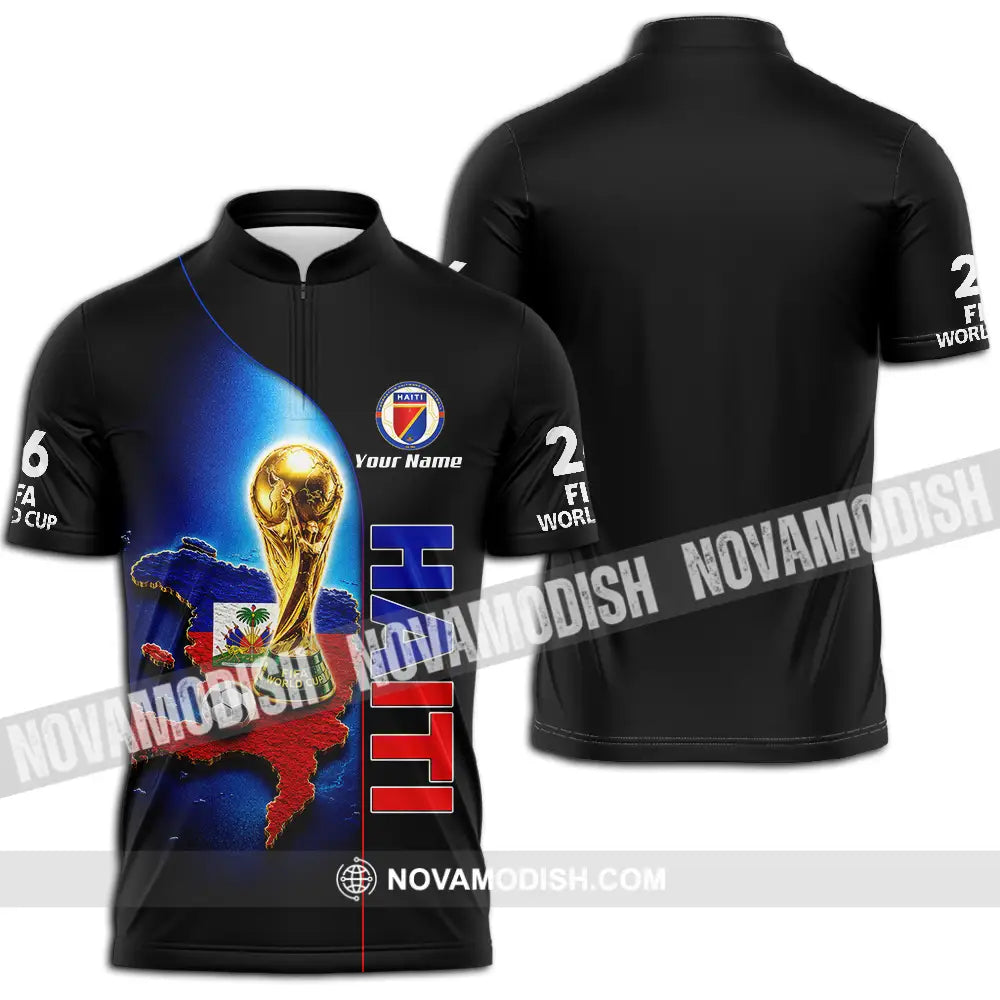 Unisex Shirt - Custom Haiti World Cup 2026 Shirt - Zipper Polo Shirt / S - T-shirt